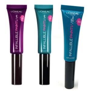 3pack‎ L'OREAL PARIS Infallible lip Paints and Metalics new